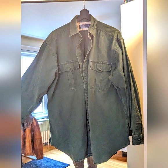 Polo by Ralph Lauren forest green long sleeve button up shirt size M - Picture 1 of 3